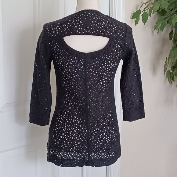 LIKE NEW! Volcom "Frochickie" Black Open Lace Jacket Size XS - Picture 6 of 10